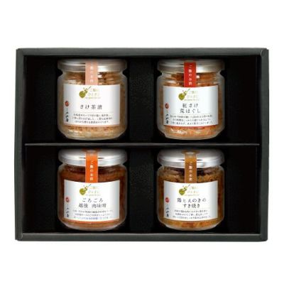 １日限定３セット！ 豊洲市場直送 乾物酒肴（箱 リユース） ボビーのおすすめ ご飯にひとさじ詰合せHA390＜化粧箱付＞ | 新潟小川屋